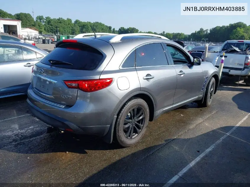 2017 Infiniti Qx70 VIN: JN1BJ0RRXHM403885 Lot: 42285313