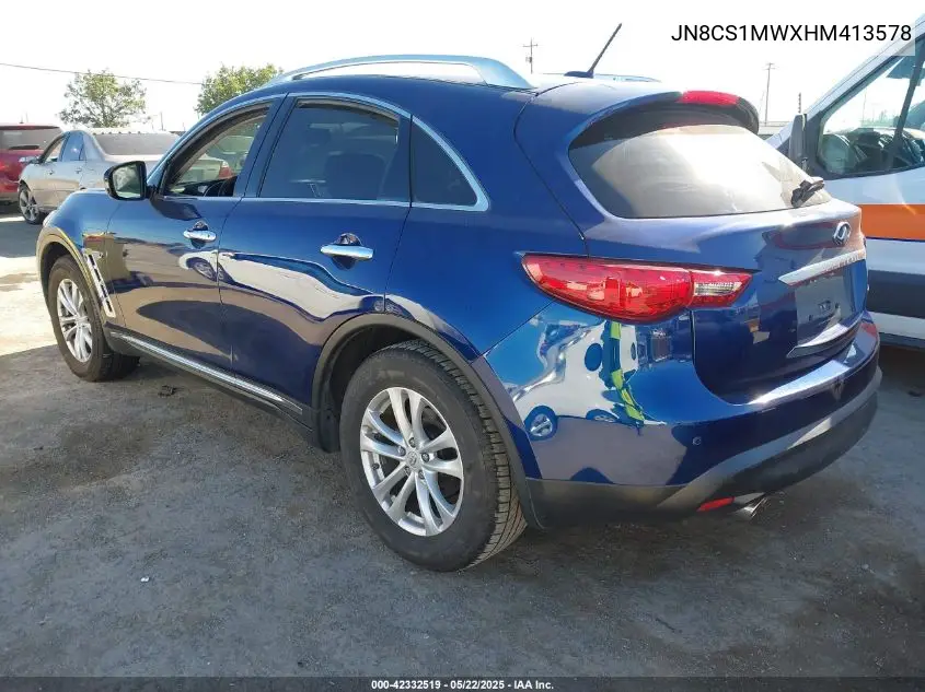2017 Infiniti Qx70 VIN: JN8CS1MWXHM413578 Lot: 42332519