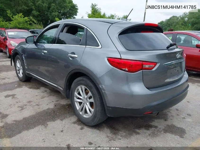 2017 Infiniti Qx70 VIN: JN8CS1MU4HM141785 Lot: 42345827