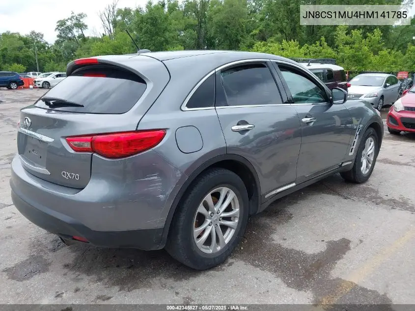 2017 Infiniti Qx70 VIN: JN8CS1MU4HM141785 Lot: 42345827