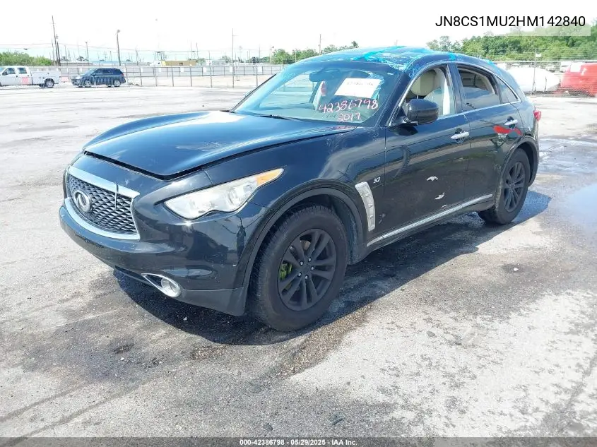 2017 Infiniti Qx70 VIN: JN8CS1MU2HM142840 Lot: 42386798