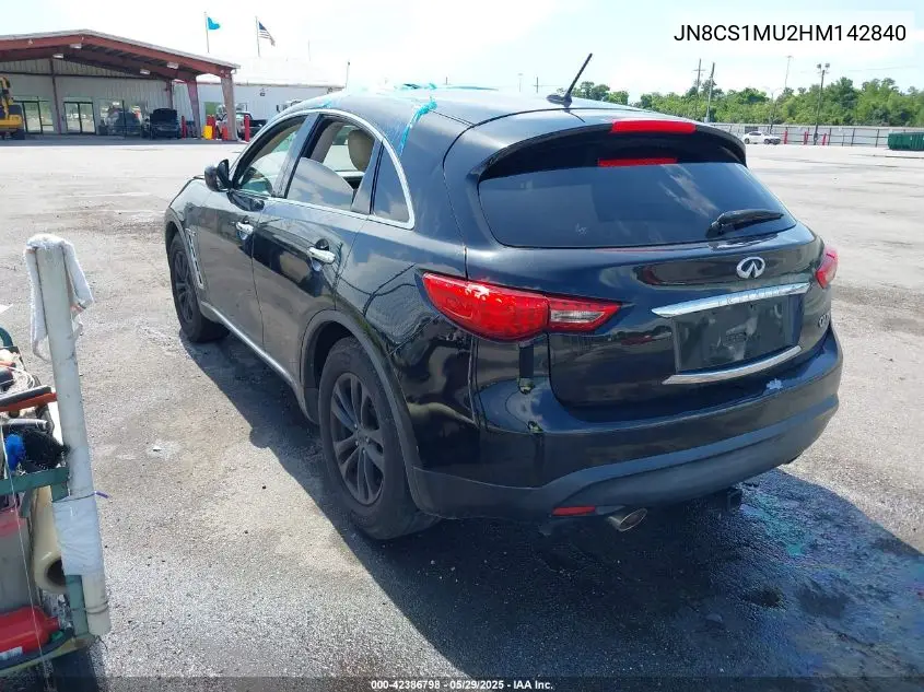 2017 Infiniti Qx70 VIN: JN8CS1MU2HM142840 Lot: 42386798