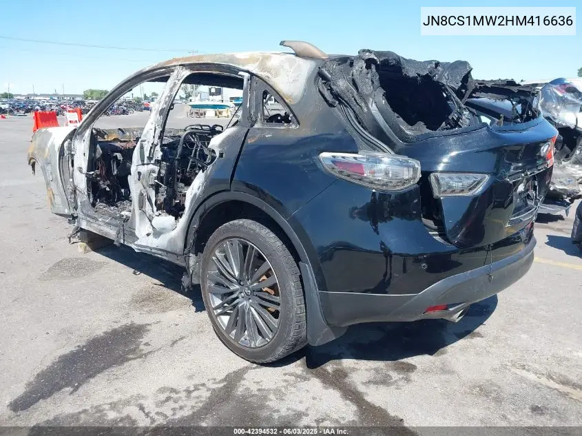2017 Infiniti Qx70 VIN: JN8CS1MW2HM416636 Lot: 42394532