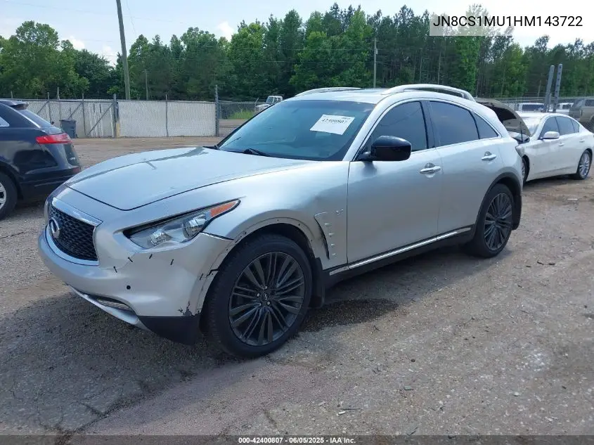 2017 Infiniti Qx70 VIN: JN8CS1MU1HM143722 Lot: 42400807