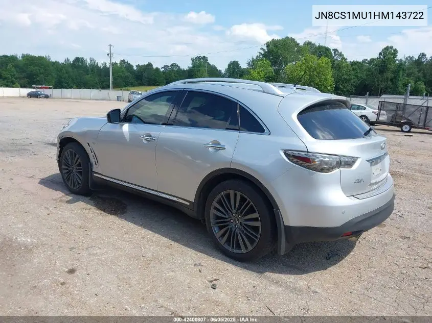 2017 Infiniti Qx70 VIN: JN8CS1MU1HM143722 Lot: 42400807