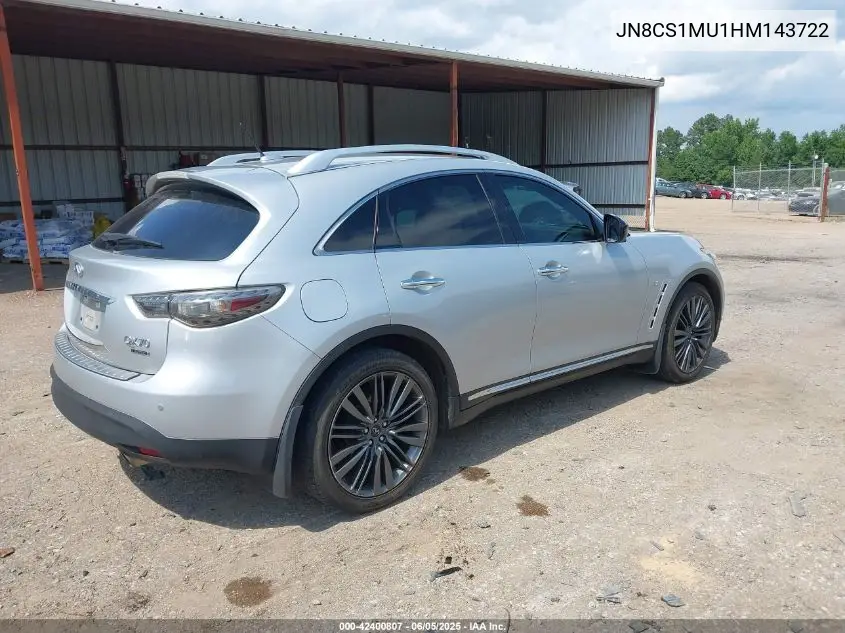 2017 Infiniti Qx70 VIN: JN8CS1MU1HM143722 Lot: 42400807