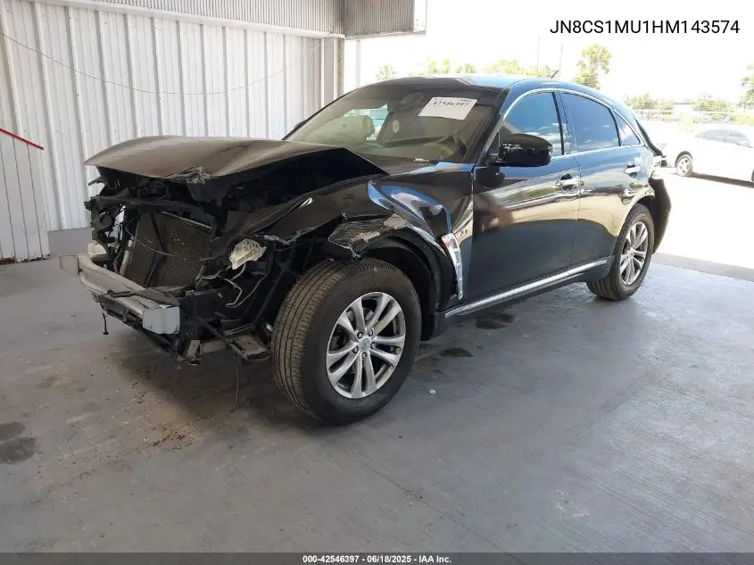 2017 Infiniti Qx70 VIN: JN8CS1MU1HM143574 Lot: 42546397