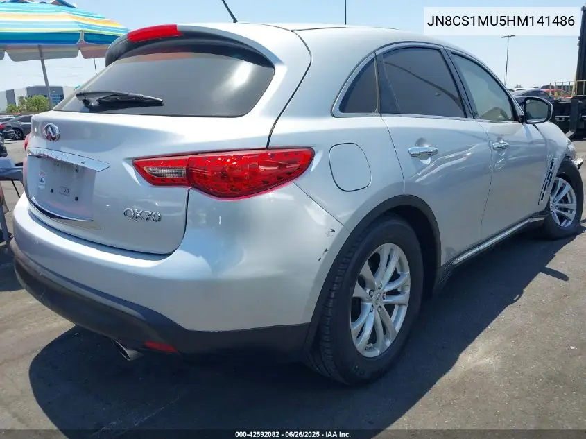 2017 Infiniti Qx70 VIN: JN8CS1MU5HM141486 Lot: 42592082
