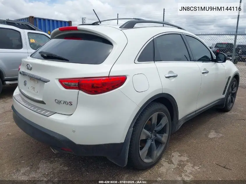 2017 Infiniti Qx70 VIN: JN8CS1MU9HM144116 Lot: 42616330