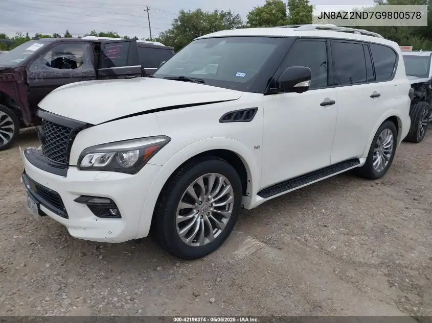 2016 Infiniti Qx80 VIN: JN8AZ2ND7G9800578 Lot: 42196374
