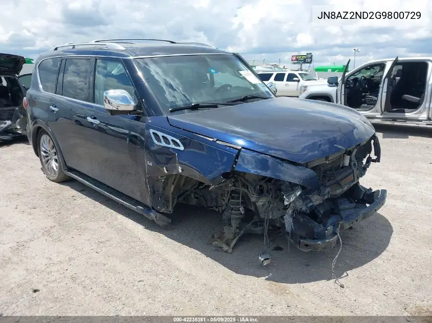 2016 Infiniti Qx80 VIN: JN8AZ2ND2G9800729 Lot: 42235381