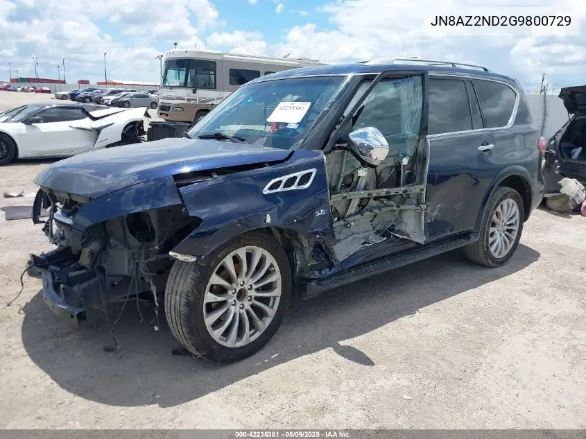 2016 Infiniti Qx80 VIN: JN8AZ2ND2G9800729 Lot: 42235381