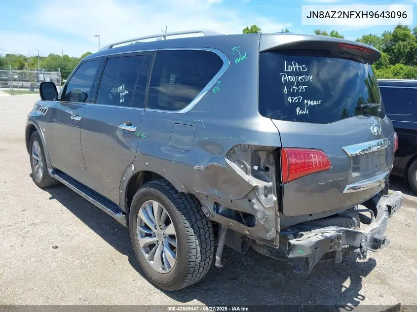 2017 Infiniti Qx80 VIN: JN8AZ2NFXH9643096 Lot: 42589447