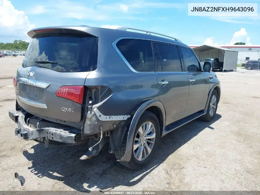 2017 Infiniti Qx80 VIN: JN8AZ2NFXH9643096 Lot: 42589447