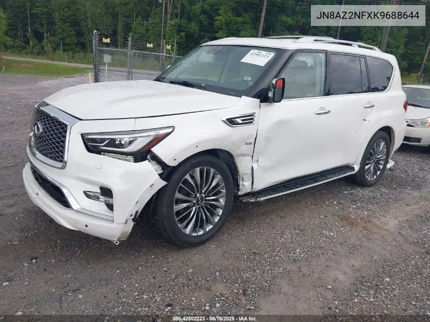 2019 Infiniti Qx80 Luxe VIN: JN8AZ2NFXK9688644 Lot: 42502223