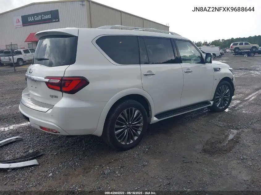 2019 Infiniti Qx80 Luxe VIN: JN8AZ2NFXK9688644 Lot: 42502223