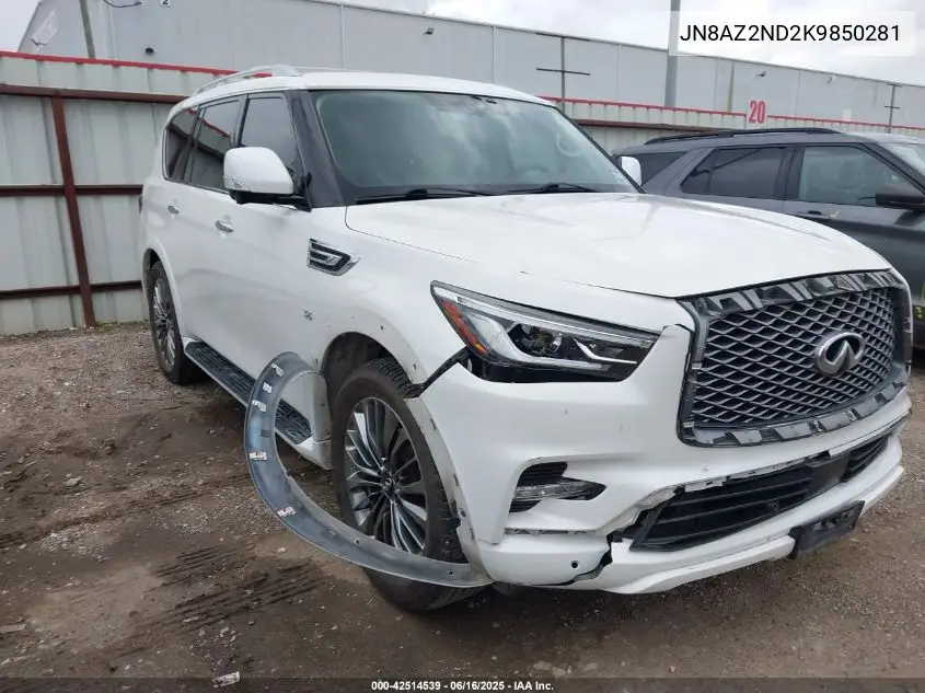 2019 Infiniti Qx80 Luxe VIN: JN8AZ2ND2K9850281 Lot: 42514539