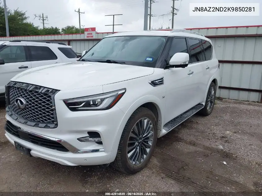 2019 Infiniti Qx80 Luxe VIN: JN8AZ2ND2K9850281 Lot: 42514539