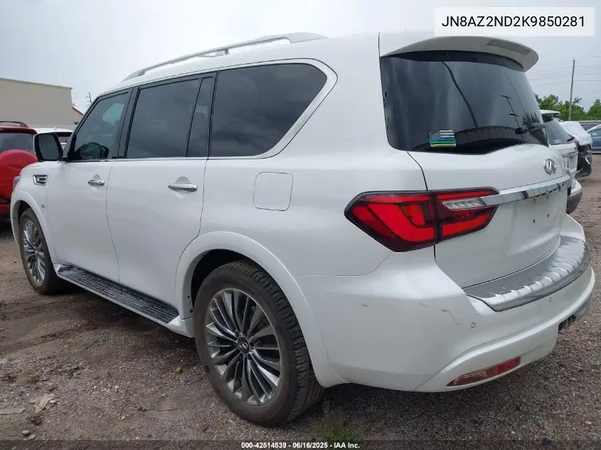 2019 Infiniti Qx80 Luxe VIN: JN8AZ2ND2K9850281 Lot: 42514539