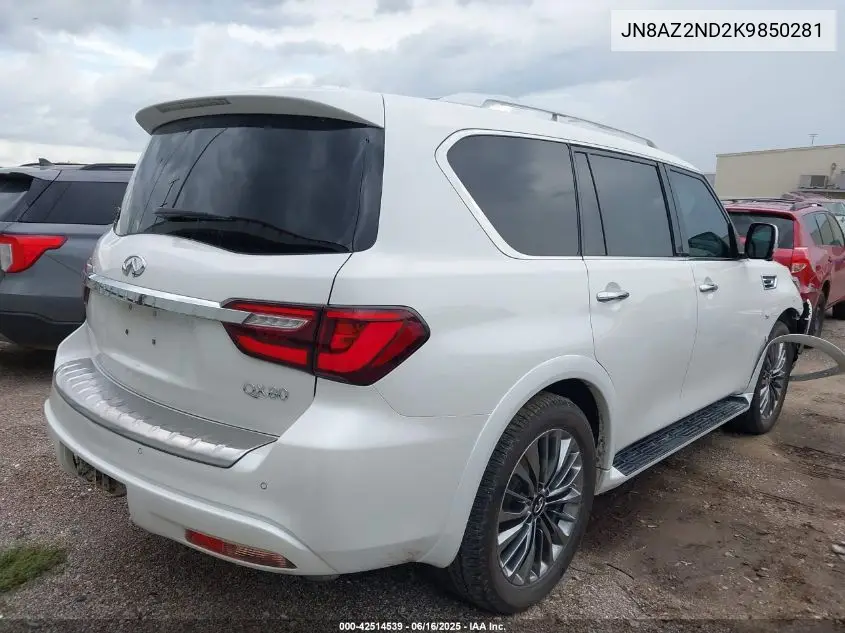 2019 Infiniti Qx80 Luxe VIN: JN8AZ2ND2K9850281 Lot: 42514539