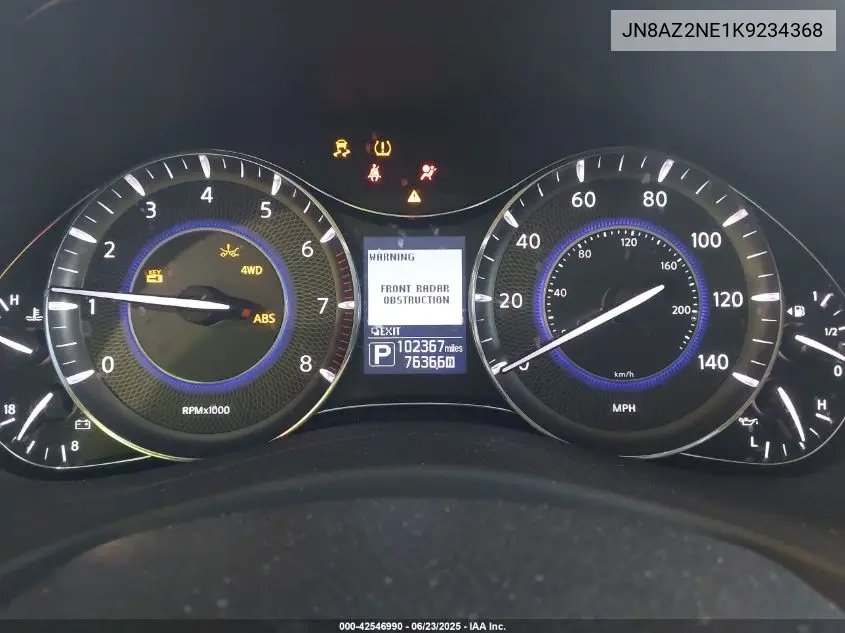 2019 Infiniti Qx80 Luxe VIN: JN8AZ2NE1K9234368 Lot: 42546990