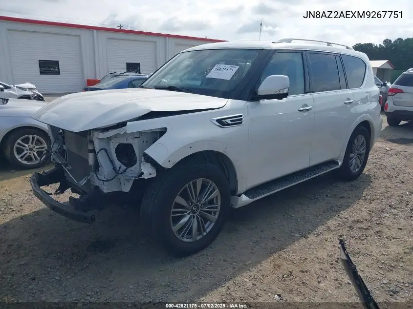 2021 Infiniti Qx80 Luxe Awd VIN: JN8AZ2AEXM9267751 Lot: 42621175