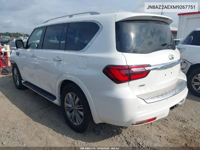 2021 Infiniti Qx80 Luxe Awd VIN: JN8AZ2AEXM9267751 Lot: 42621175