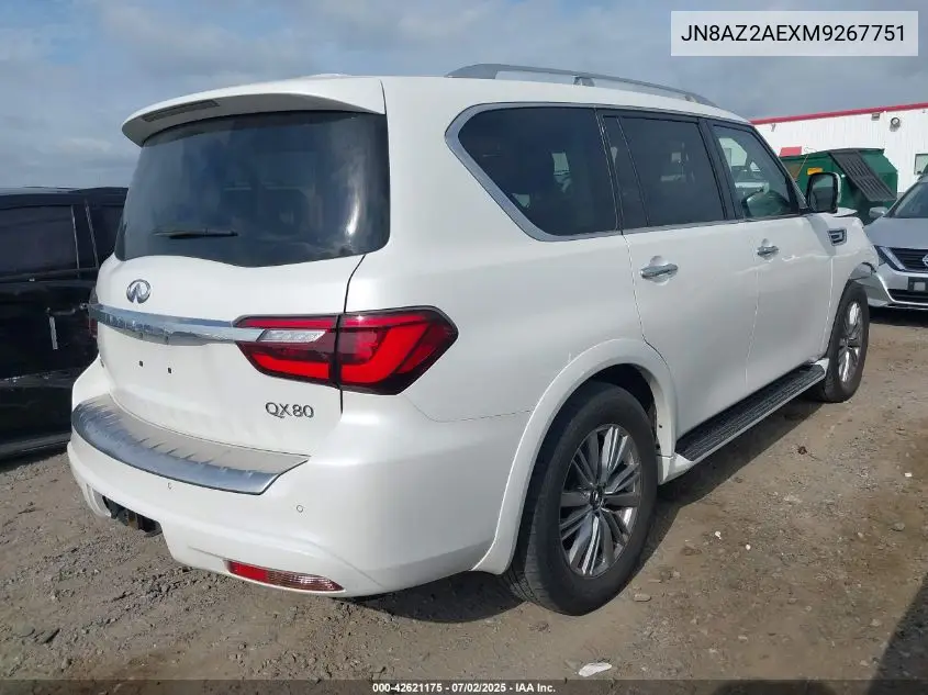 2021 Infiniti Qx80 Luxe Awd VIN: JN8AZ2AEXM9267751 Lot: 42621175