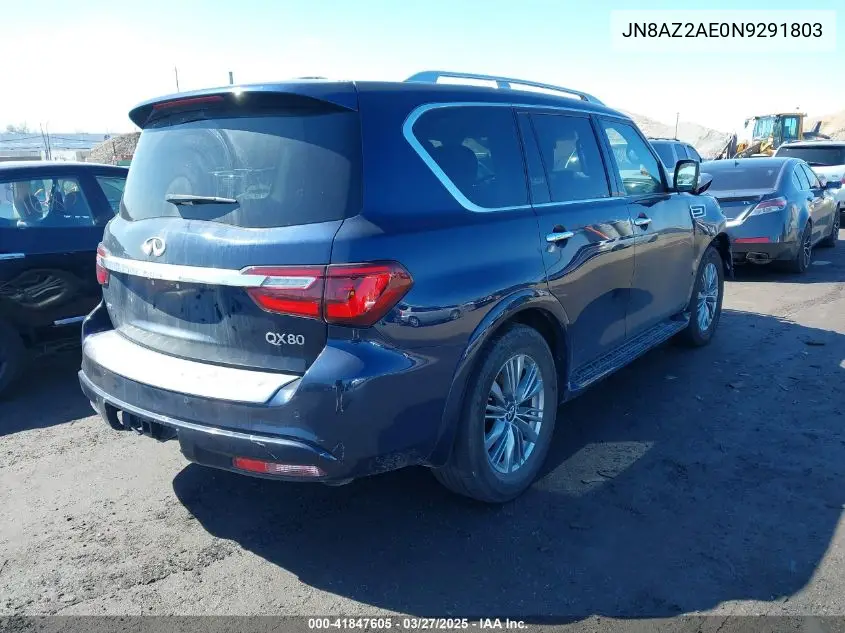 2022 Infiniti Qx80 Luxe Awd VIN: JN8AZ2AE0N9291803 Lot: 41847605