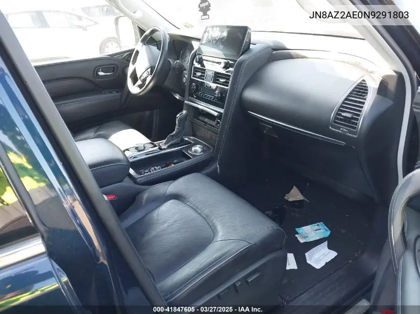 2022 Infiniti Qx80 Luxe Awd VIN: JN8AZ2AE0N9291803 Lot: 41847605
