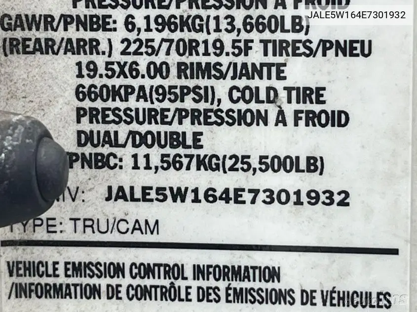 2014 Isuzu Dsl Reg At VIN: JALE5W164E7301932 Lot: 42273418