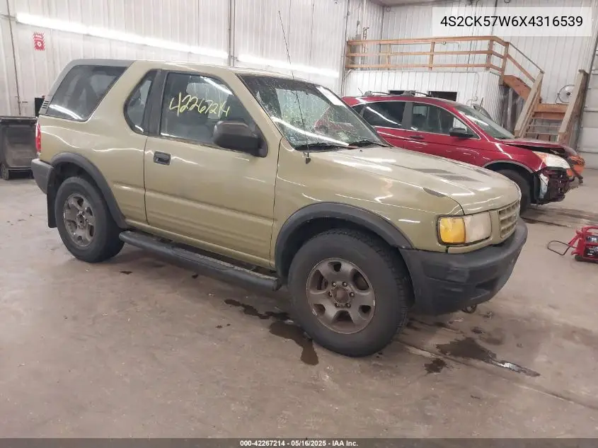 1999 Isuzu Amigo S 3.2L V6 Hard Top/S 3.2L V6 Soft Top VIN: 4S2CK57W6X4316539 Lot: 42267214