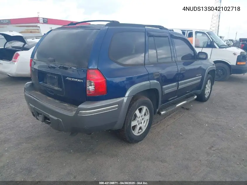 2004 Isuzu Ascender S VIN: 4NUDS13S042102718 Lot: 42136971