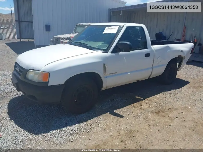1998 Isuzu Hombre S VIN: 1GGCS1443W8664358 Lot: 42660899