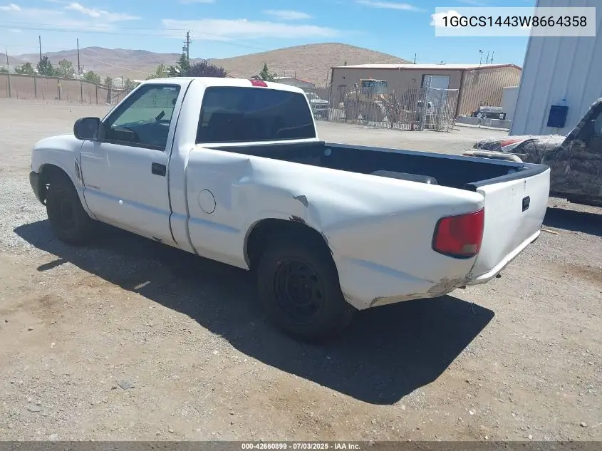 1998 Isuzu Hombre S VIN: 1GGCS1443W8664358 Lot: 42660899
