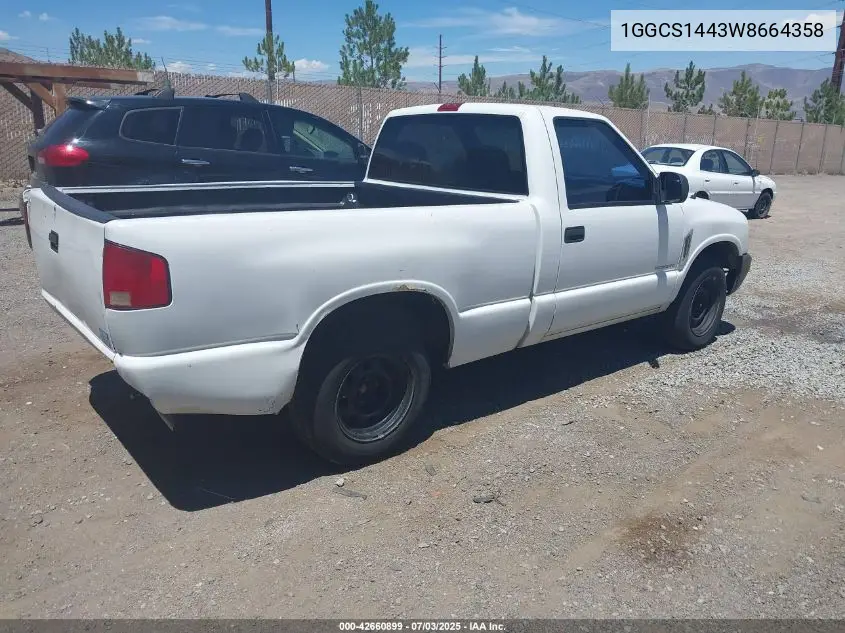 1998 Isuzu Hombre S VIN: 1GGCS1443W8664358 Lot: 42660899