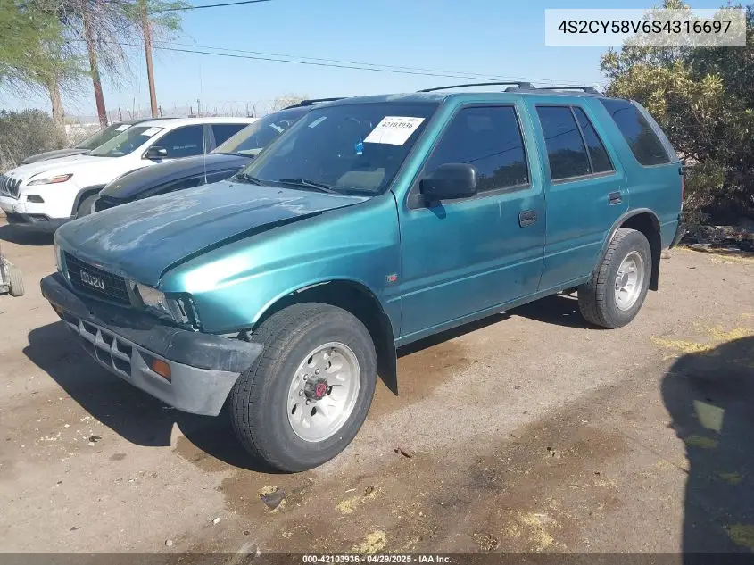 1995 Isuzu Rodeo S/Ls VIN: 4S2CY58V6S4316697 Lot: 42103936