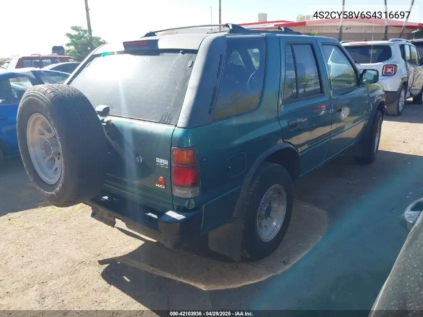 1995 Isuzu Rodeo S/Ls VIN: 4S2CY58V6S4316697 Lot: 42103936