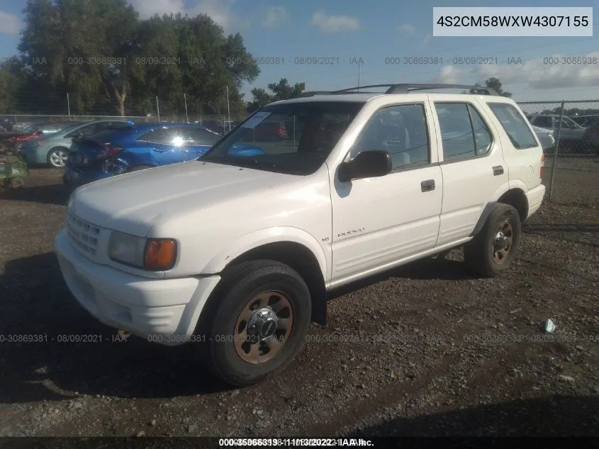1998 Isuzu Rodeo Ls/S VIN: 4S2CM58WXW4307155 Lot: 35066319