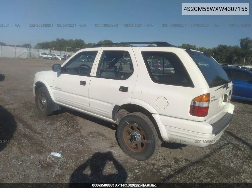 1998 Isuzu Rodeo Ls/S VIN: 4S2CM58WXW4307155 Lot: 35066319