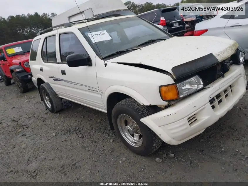 1998 Isuzu Rodeo Ls/S VIN: 4S2CM58W4W4303926 Lot: 41908569