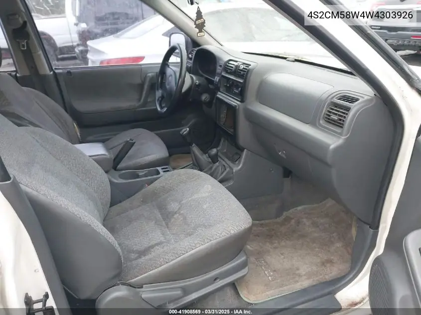 1998 Isuzu Rodeo Ls/S VIN: 4S2CM58W4W4303926 Lot: 41908569
