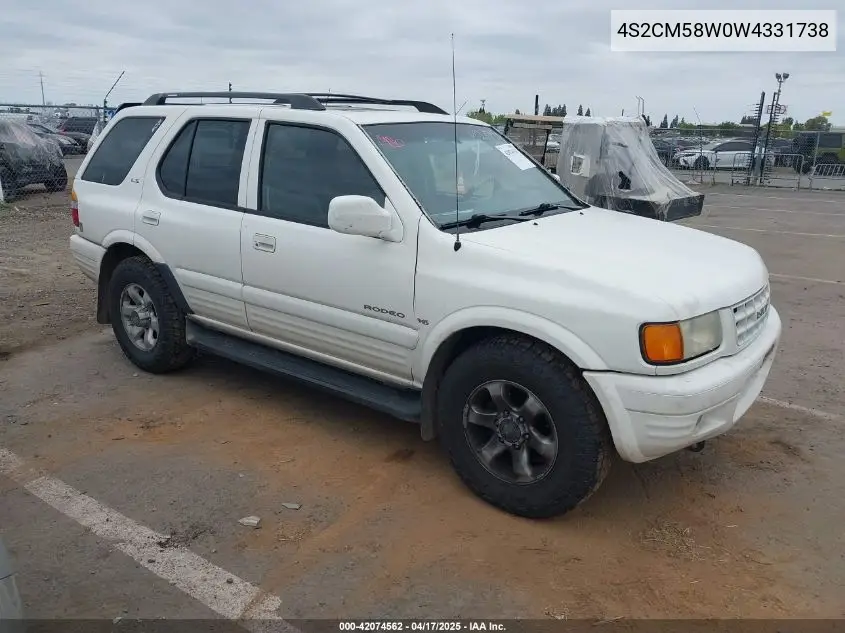 1998 Isuzu Rodeo Ls/S VIN: 4S2CM58W0W4331738 Lot: 42074562
