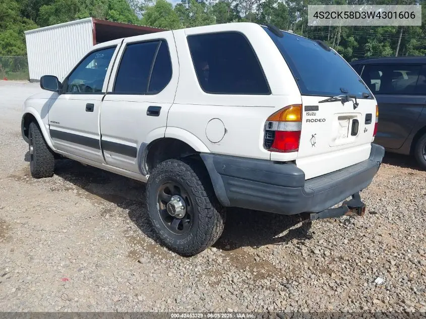 1998 Isuzu Rodeo S VIN: 4S2CK58D3W4301606 Lot: 42453329