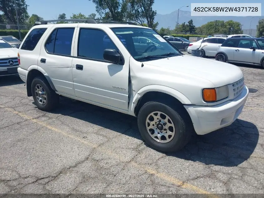 1998 Isuzu Rodeo Ls/S VIN: 4S2CK58W2W4371728 Lot: 42588199