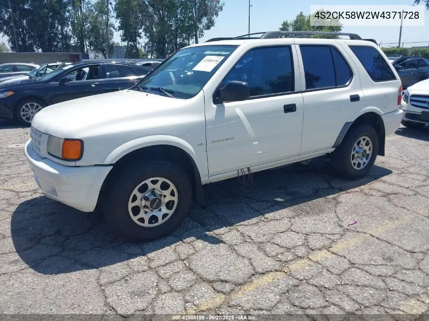1998 Isuzu Rodeo Ls/S VIN: 4S2CK58W2W4371728 Lot: 42588199