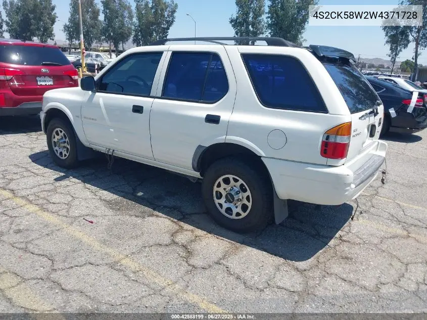 1998 Isuzu Rodeo Ls/S VIN: 4S2CK58W2W4371728 Lot: 42588199