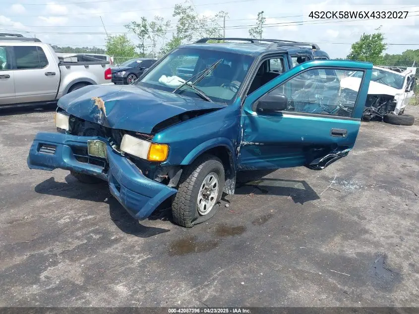 1999 Isuzu Rodeo Ls/Lse/S 3.2L VIN: 4S2CK58W6X4332027 Lot: 42087396