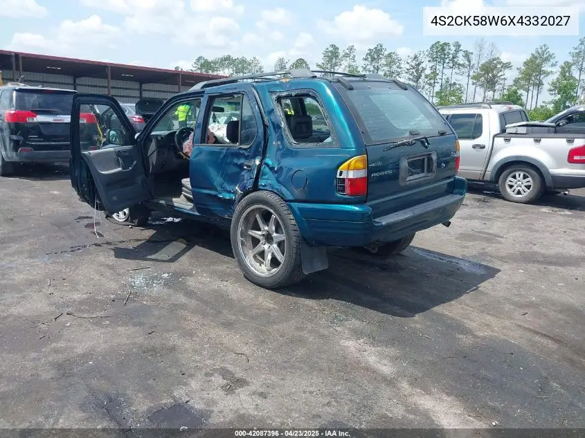 1999 Isuzu Rodeo Ls/Lse/S 3.2L VIN: 4S2CK58W6X4332027 Lot: 42087396