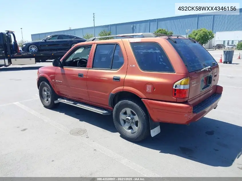 1999 Isuzu Rodeo Ls/Lse/S 3.2L VIN: 4S2CK58WXX4346156 Lot: 42328951